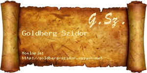 Goldberg Szidor névjegykártya